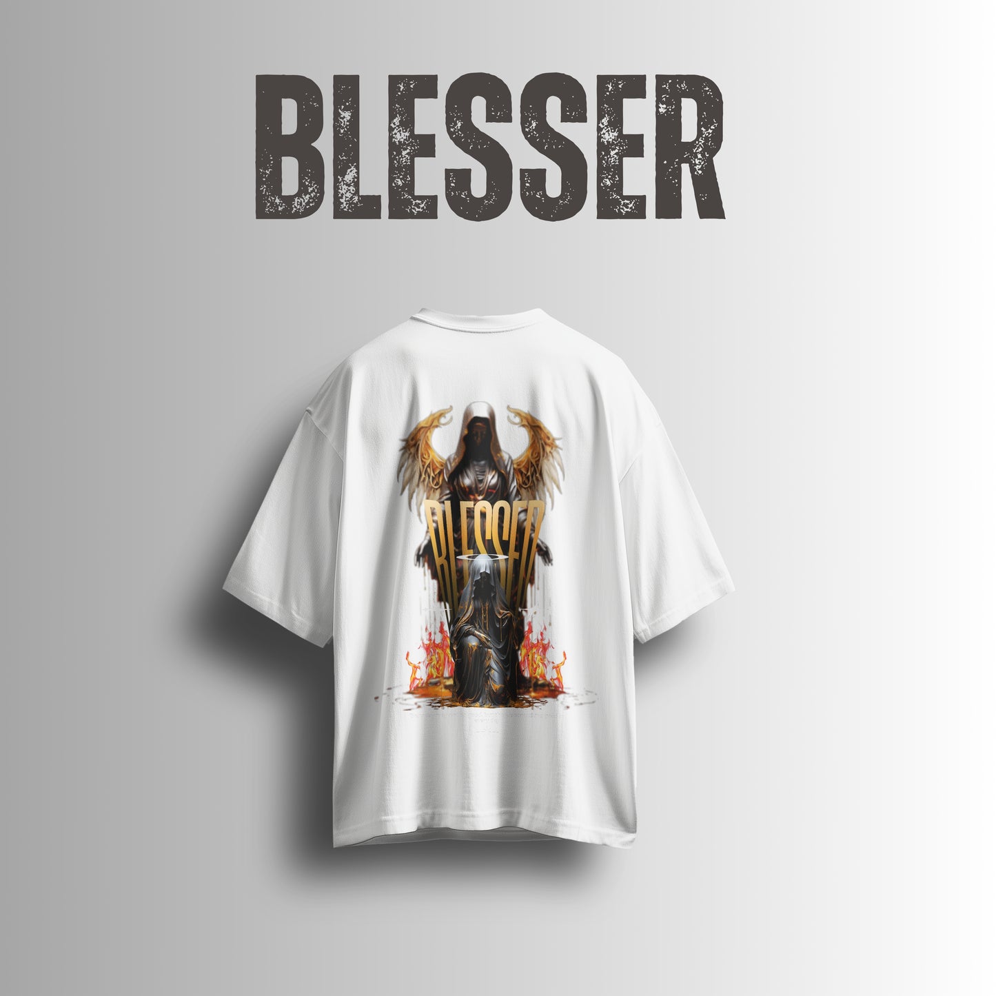 Oversized Graphic T-Shirt – Pure White Drop | Two Tone Trends