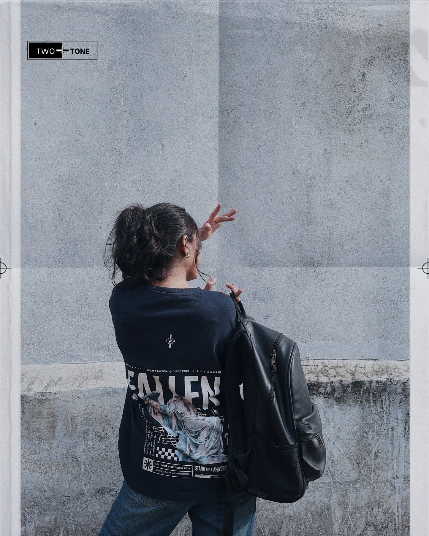 FALLEN 2024" Oversized Navy Blue T-Shirt – Full Back Print (Unisex)