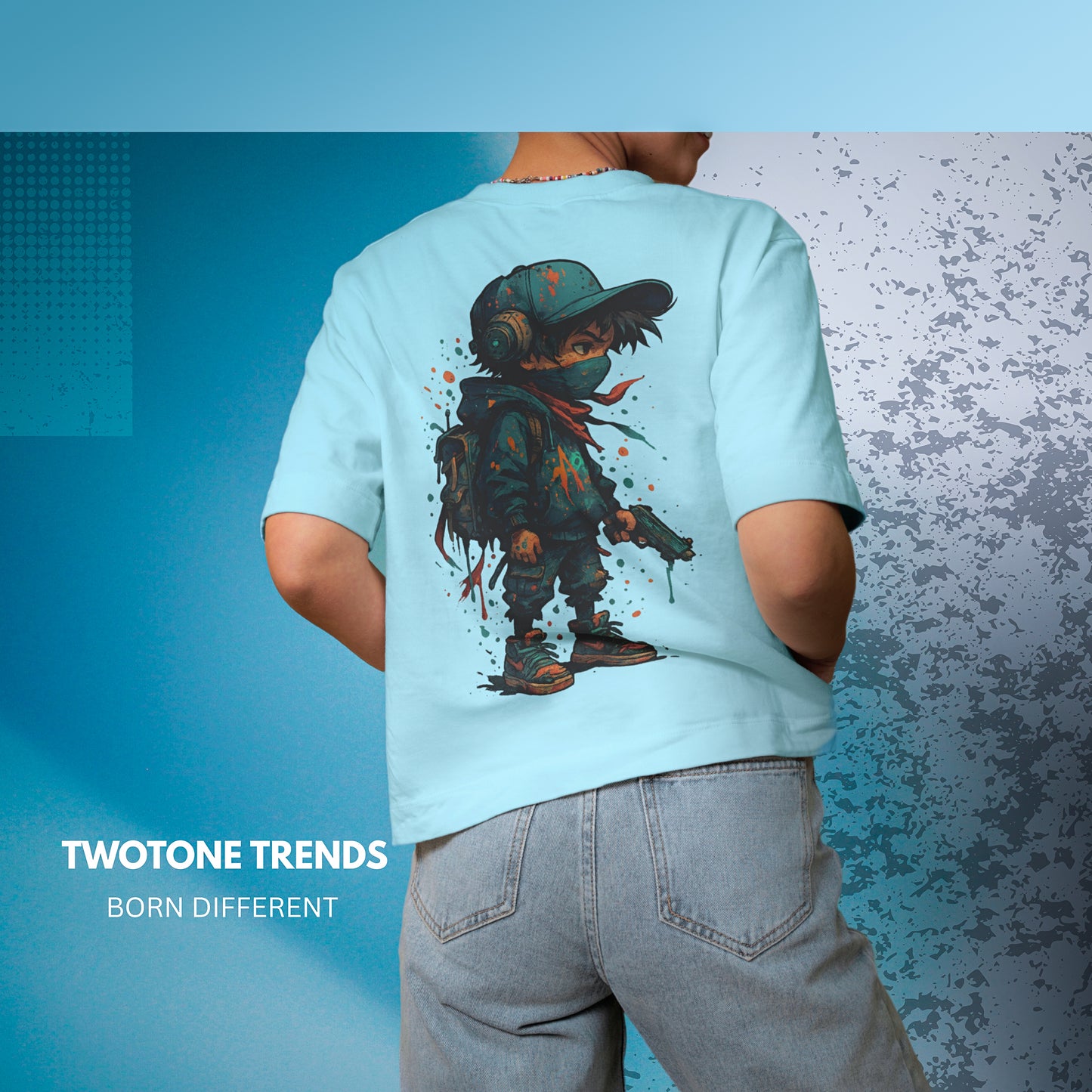 Gun boy Character Oversized Unisex Tees In More Shades
