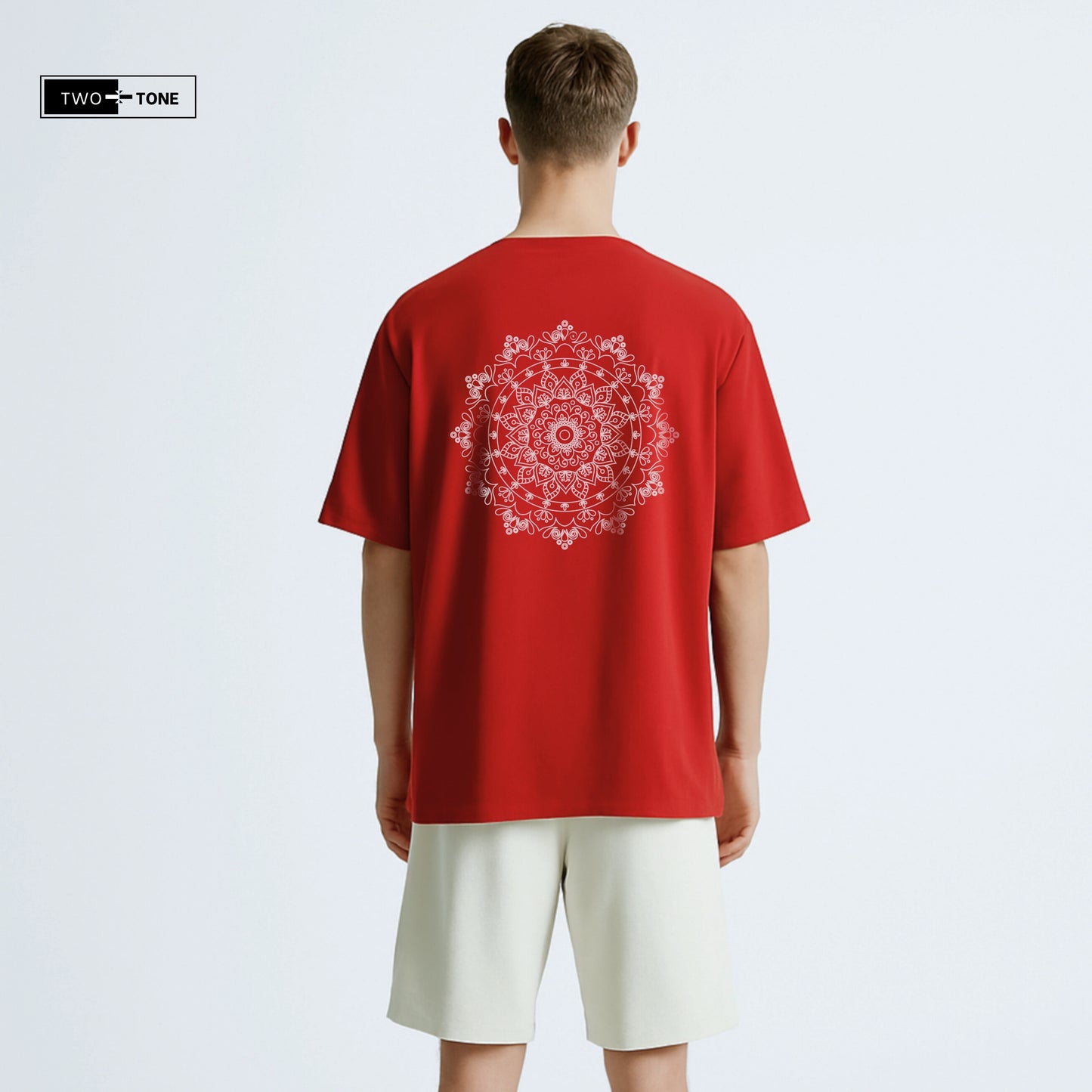 Unisex Oversized T-Shirt – Red | Bold Mandala Art Back Print