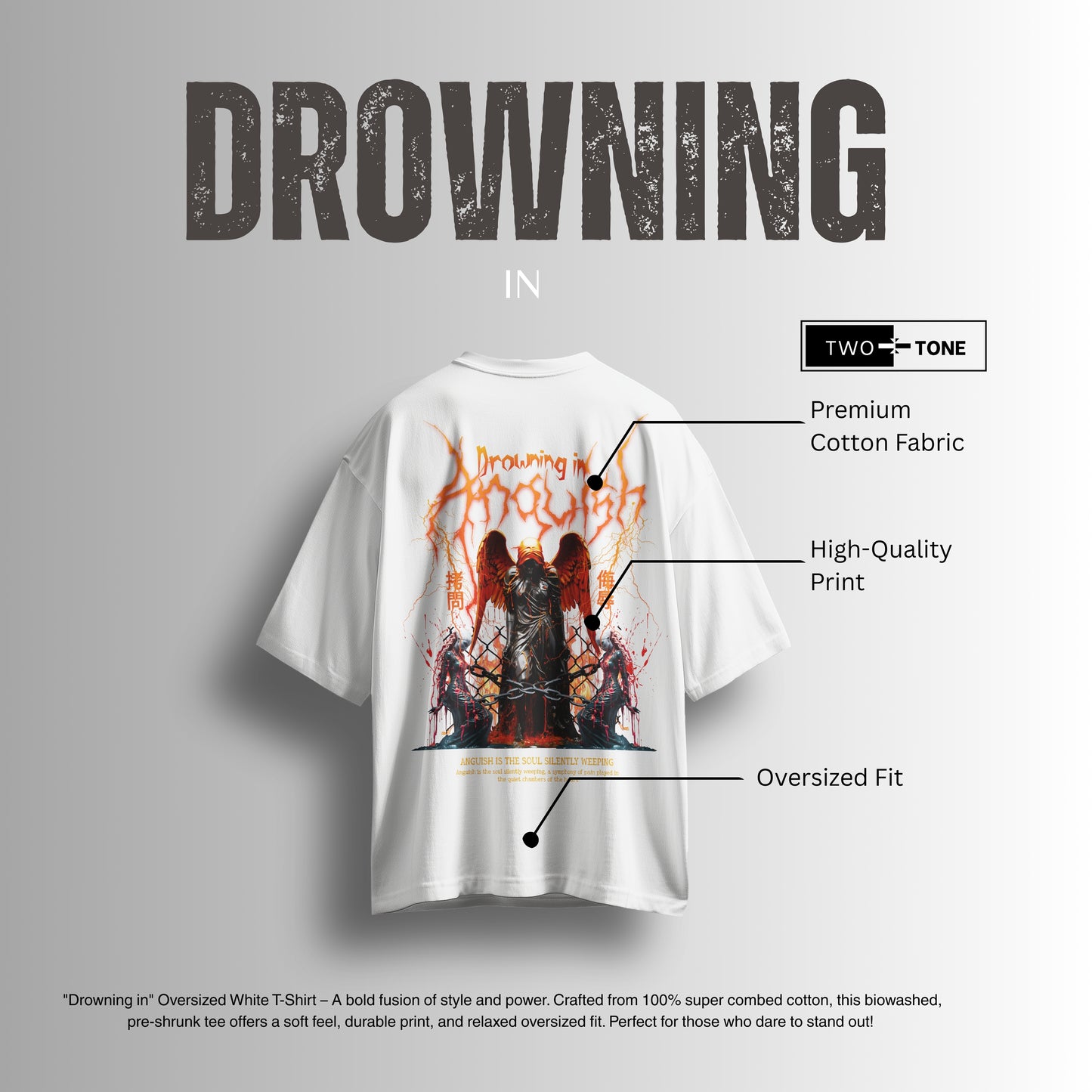 White Oversized Graphic Tee – Statement Edition | Two Tone Trends